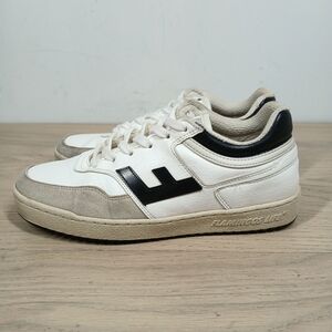 Flamingos Life White Black Retro Lace-Up Vegan Eco Streetwear Sneakers 1694